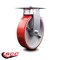 Service Caster 8 Inch Heavy Duty Red Poly on Cast Iron Rigid Caster with Roller Bearing SCC SCC-35R820-PUR-RS - alternate 4